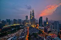 Hazy Kuala Lumpur taken with Nikon D800E, Samyang 14mm f/2.8 and HDR 9 exposures
